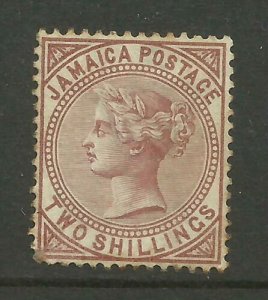 JAMAICA 1883/97 Sg 25, 2/- Venetian Red, Average Mounted Mint. {B9-66} 