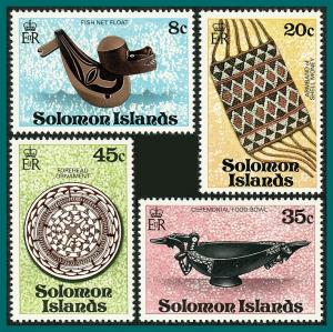 Solomon Islands 1979 Artefacts 4, MNH  #385-388,SG376-SG379