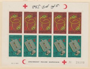 Morocco Scott #B26a-B27a Stamp - Plate #28109 - Mint NH Souvenir Sheet