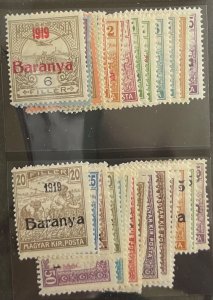 Hungary, 1919, SC 7N1-7N30, Serbian occupation, LH Set