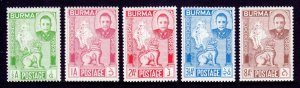 Burma - Scott #85-89 - MNH - SCV $2.25