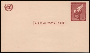 United Nations SC#UXC1 4¢ Air Mail Postal Card (1957) Unused