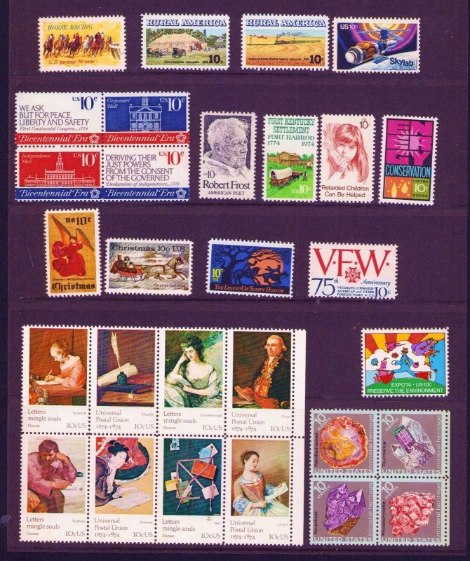 U.S. 1974 Commemorative Year Set From P.O. Book  MNH