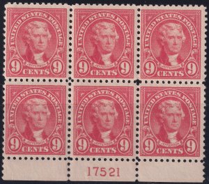 #561 Mint NH, VF, Plate number block of 6 (CV $375) (CV $25 - ID42484) - Jose...