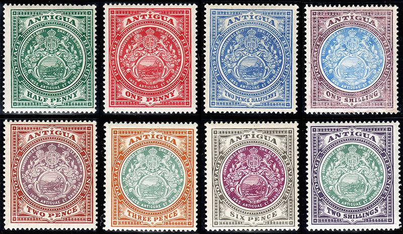 Antigua Scott 31-38 (1908-20) Mint H VF Complete Set, CV $187.00 B