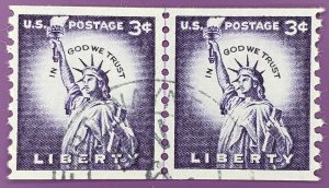 United States, Scott #1057, VF used line pair