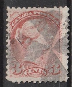 Canada SC# 37b Rose  Fancy Cancel,  Clean Back   (~1981)