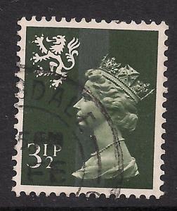 Scotland GB 1974 QE2 3 1/2p Olive Grey used SG S18 ( F36 )