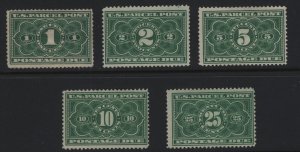 JQ1 - JQ5 set F-VF  OG mint lightly hinged nice color cv $ 260 ! see pic !