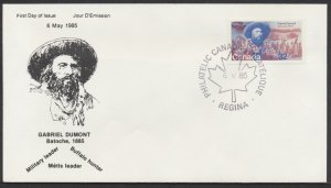 1984 #1049 Gabriel Dumont FDC Ken Covers Cachet Regina