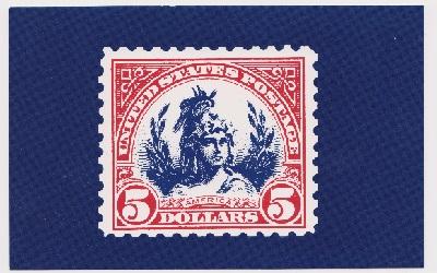 Postcard featuring Head of Freedom stamp Scott 573  (mint condition)