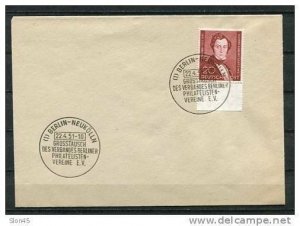 Germany Berlin (West) 1951 Cover Mi 74 First Day Special Cancel   CV 190 euro