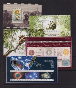 Australia - 5 souvenir sheets - Mint, NH, cat. $ 37.25