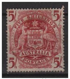 Australia 1949/50 - Scott 218 used - 5sh, Arms of Australia 