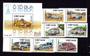 Vietnam 2259-66 MNH 1991 Rally Cars