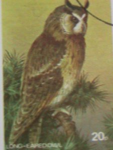 SCOTLAND-STAFFA STAMP-1977 WORLD ENDANGER BIRDS-OWLS CTO SHEET VERY FINE