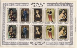 Aden - Upper Yafa Mi62A-71A,  Paintings by Old Masters, PERF Sheets,  Mint NH