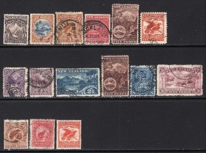 New Zealand 1898-1908 Pictorials 15 Stamps Used ECV$180