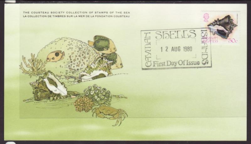 Cayman Islands Seashells 1980 Costeau U/A FDC BIN