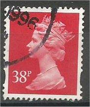 GREAT BRITAIN, Machins, 1993, used 38p red, Scott MH227