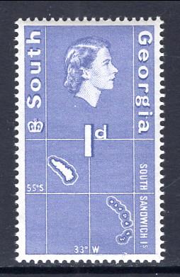 South Georgia 2 Map MNH VF