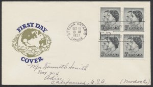 1957 #374 QEII Royal Visit FDC Block Van Dahl Cachet Ottawa