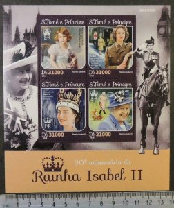 St Thomas 2016 queen elizabeth ii royalty horses m/sheet mnh