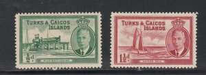 Turks & Caicos Islands # 105 & 107, Definitives, Mint Hinged, 1/3 Cat.