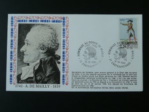 French Revolution Antoine De Mailly masonic freemason commemorative cover 1989