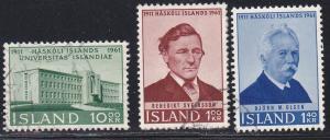 Iceland # 342-344, University of Iceland, Used Set