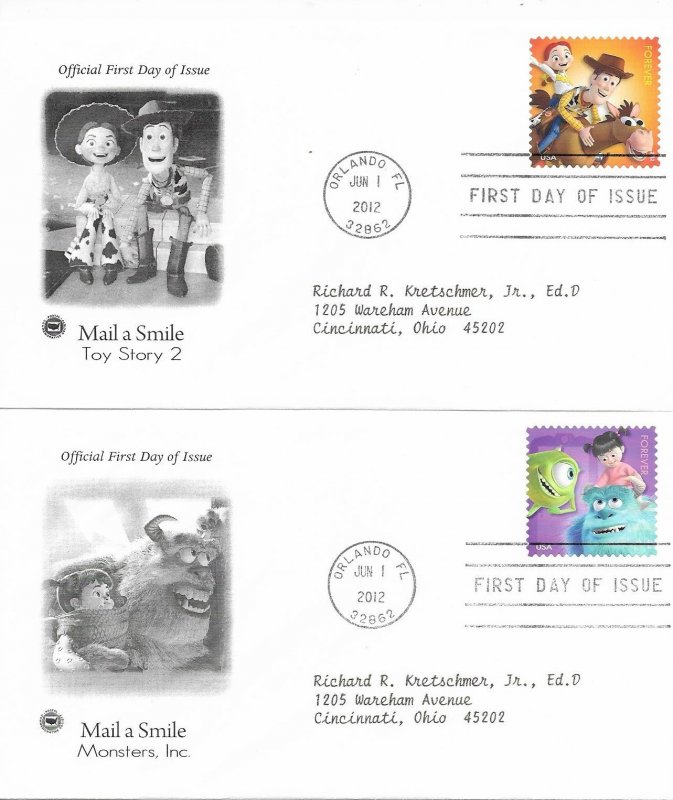 2012 FDC, #4677-4681, A Bug's Life, PCS (5)