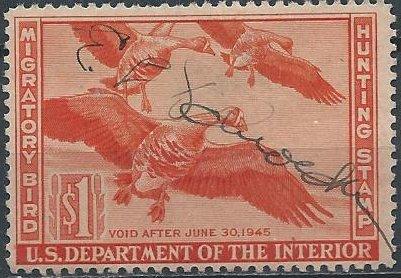 US RW11 (used) $1 white-fronted geese (1944)