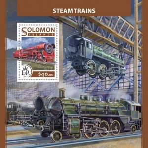 Solomon Islands - 2017 Steam Trains - Stamp Souvenir Sheet - SLM17212b