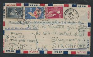 SOUTH VIETNAM (P0612B) 1981 3 STAMP A/M FRANK TO SINGAPORE