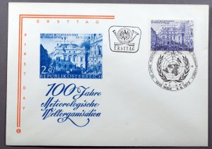 Austria #950 First Day Cover World Meterological Organization Centenary