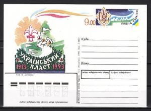 Ukraine, 1993 issue. Scouting Postal Card. ^