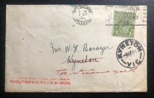 1936 Melbourne Australia Commercial Cover To Kyneton Slogan Cancel