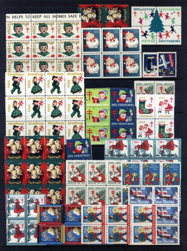 Assorted Vintage Christmas Seals from 1929 - 1969 MNH