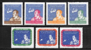 Paraguay Scott 610-16 MNHOG - 1961 Alan Shepard Flight - SCV $37.70