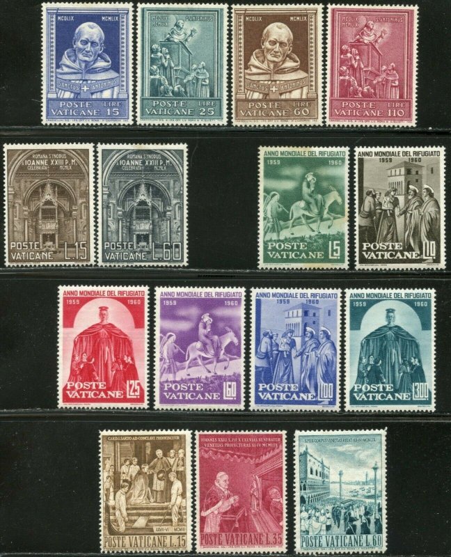 VATICAN Sc#269-297, E15-E16 Seven Sets 1960 Year Complete Mint OG LH