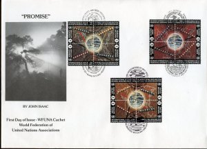 UNITED NATIONS WFUNA CACHET 1993 NATURAL DISASTER  FDC  CACHET BY JOHN ISAAC