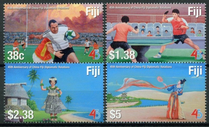 Fiji Sports Stamps 2020 MNH Diplomatic Relations China Table Tennis Rugby 4v Set 