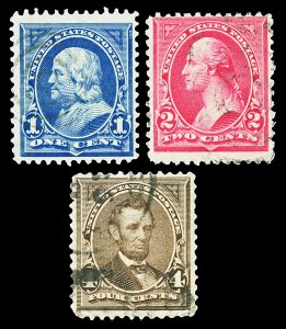 Scott 264,267,269 1c,2c,4c Bureau Issues Used F-VF Cat $4.70