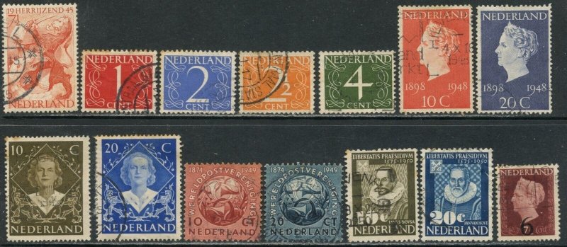 NETHERLANDS Sc#277//330 1945-50 Seven Complete Sets Used