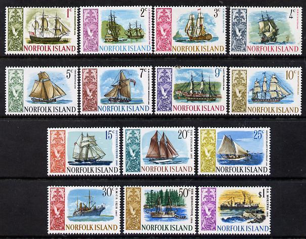 Norfolk Island 1967 Ships definitive complete set of 14 u...