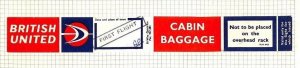 GB *British United Airways* Hovercraft FIRST FLIGHT Cabin Bag Label 1960s BC289