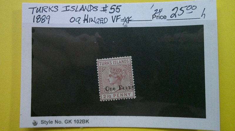 Turks Islands 1889 Scott# 55 OG Hinged VF-XF