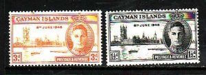 Cayman Is.-Sc#112-13- id3-unused NH set-KGVI Peace Issue-Omnibus-1946-