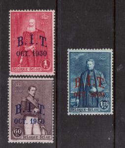 Belgium #222 - #224 VF/NH Set