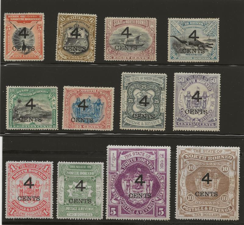 North Borneo 91-102 SG 112-123 MH VF 1899 SCV $197.00 (jr)